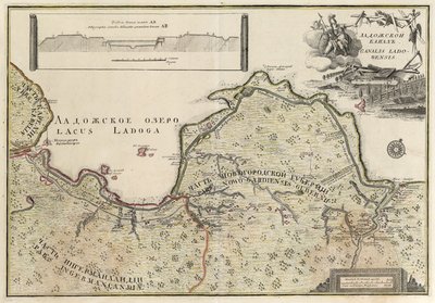 The Map of the Ladoga Canal by Johann Elias Grimmel